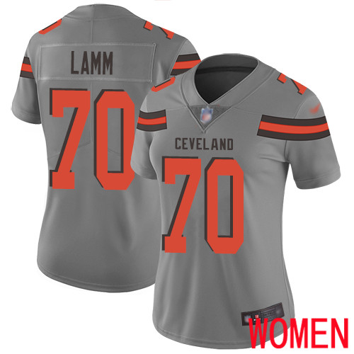 Cleveland Browns Kendall Lamm Women Gray Limited Jersey #70 NFL Football Inverted Legend->women nfl jersey->Women Jersey